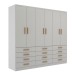 Guarda-Roupa Casal Arkansas 6 Portas 12 Gavetas Branco - Pnr Móveis