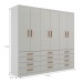 Guarda-Roupa Casal Arkansas 6 Portas 12 Gavetas Branco - Pnr Móveis