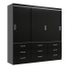 Guarda-Roupa Casal Honduras 3 Portas 9 Gavetas Black - Pnr Móveis