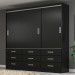 Guarda-Roupa Casal Honduras 3 Portas 9 Gavetas Black - Pnr Móveis
