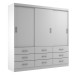 Guarda-Roupa Casal Honduras 3 Portas 9 Gavetas Branco - Pnr Móveis