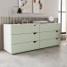 Cômoda Porto 6 Gavetas Branco/Verde - Politorno