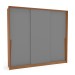 Guarda-Roupa Casal Porto 3 Portas 4 Gavetas Freijó/Cinza - Politorno
