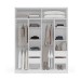 Guarda-Roupa Casal Lisboa 4 Portas 4 Gavetas Branco/Creme - Politorno
