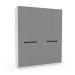 Guarda-Roupa Casal Lisboa 4 Portas 4 Gavetas Branco/Cinza - Politorno