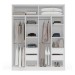 Guarda-Roupa Casal Lisboa 4 Portas 4 Gavetas Branco/Cinza - Politorno