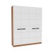 Guarda-Roupa Casal Lisboa 4 Portas 4 Gavetas Freijó/Branco - Politorno