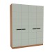 Guarda-Roupa Casal Lisboa 4 Portas 4 Gavetas Freijó/Verde - Politorno