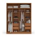 Guarda-Roupa Casal Lisboa 4 Portas 4 Gavetas Freijó/Creme - Politorno