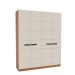 Guarda-Roupa Casal Lisboa 4 Portas 4 Gavetas Freijó/Creme - Politorno