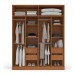 Guarda-Roupa Casal Lisboa 4 Portas 4 Gavetas Freijó/Cinza - Politorno