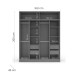 Guarda-Roupa Casal Lisboa 4 Portas 4 Gavetas Freijó/Cinza - Politorno