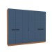 Guarda-Roupa Casal Lisboa 6 Portas 4 Gavetas Freijó/Azul - Politorno