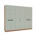 Guarda-Roupa Casal Lisboa 6 Portas 4 Gavetas Freijó/Verde - Politorno