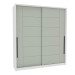Guarda-Roupa Casal Lisboa 2 Portas 2 Gavetas Branco/Verde - Politorno