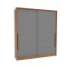 Guarda-Roupa Casal Lisboa 2 Portas 2 Gavetas Freijó/Cinza - Politorno