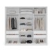 Guarda-Roupa Casal Lisboa 3 Portas 4 Gavetas Branco/Verde - Politorno