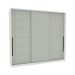 Guarda-Roupa Casal Lisboa 3 Portas 4 Gavetas Branco/Verde - Politorno