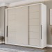 Guarda-Roupa Casal Lisboa 3 Portas 4 Gavetas Branco/Creme - Politorno