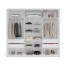 Guarda-Roupa Casal Lisboa 3 Portas 4 Gavetas Branco/Cinza - Politorno