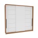 Guarda-Roupa Casal Lisboa 3 Portas 4 Gavetas Freijó/Branco - Politorno