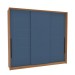 Guarda-Roupa Casal Lisboa 3 Portas 4 Gavetas Freijó/Azul - Politorno