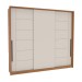 Guarda-Roupa Casal Lisboa 3 Portas 4 Gavetas Freijó/Creme - Politorno