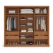 Guarda-Roupa Casal Lisboa 3 Portas 4 Gavetas Freijó/Cinza - Politorno