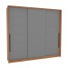 Guarda-Roupa Casal Lisboa 3 Portas 4 Gavetas Freijó/Cinza - Politorno