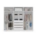 Guarda-Roupa Casal Lisboa 6 Portas 4 Gavetas com Espelho Branco/Creme - Politorno