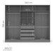 Guarda-Roupa Casal Lisboa 6 Portas 4 Gavetas com Espelho Freijó/Branco - Politorno