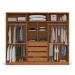 Guarda-Roupa Casal Lisboa 6 Portas 4 Gavetas com Espelho Freijó/Creme - Politorno
