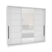 Guarda-Roupa Casal Lisboa 3 Portas 4 Gavetas com Espelho Branco - Politorno