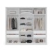 Guarda-Roupa Casal Lisboa 3 Portas 4 Gavetas com Espelho Branco/Verde - Politorno