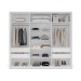Guarda-Roupa Casal Lisboa 3 Portas 4 Gavetas com Espelho Branco/Creme - Politorno