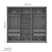 Guarda-Roupa Casal Lisboa 3 Portas 4 Gavetas com Espelho Branco/Cinza - Politorno