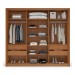 Guarda-Roupa Casal Lisboa 3 Portas 4 Gavetas com Espelho Freijó/Creme - Politorno