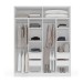 Guarda-Roupa Casal Valência 4 Portas 4 Gavetas Branco/Azul - Politorno