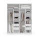 Guarda-Roupa Casal Valência 4 Portas 4 Gavetas Branco/Creme - Politorno