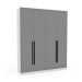 Guarda-Roupa Casal Valência 4 Portas 4 Gavetas Branco/Cinza - Politorno