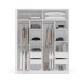Guarda-Roupa Casal Valência 4 Portas 4 Gavetas Branco/Cinza - Politorno