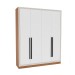 Guarda-Roupa Casal Valência 4 Portas 4 Gavetas Freijó/Branco - Politorno
