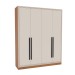 Guarda-Roupa Casal Valência 4 Portas 4 Gavetas Freijó/Creme - Politorno