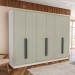 Guarda-Roupa Casal Valência 6 Portas 4 Gavetas Branco/Verde - Politorno
