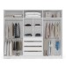 Guarda-Roupa Casal Valência 6 Portas 4 Gavetas Branco/Creme - Politorno