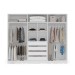 Guarda-Roupa Casal Valência 6 Portas 4 Gavetas Branco/Cinza - Politorno