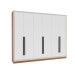Guarda-Roupa Casal Valência 6 Portas 4 Gavetas Freijó/Branco - Politorno
