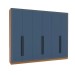 Guarda-Roupa Casal Valência 6 Portas 4 Gavetas Freijó/Azul - Politorno