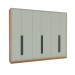 Guarda-Roupa Casal Valência 6 Portas 4 Gavetas Freijó/Verde - Politorno