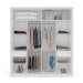 Guarda-Roupa Casal Valência 2 Portas 2 Gavetas Branco/Cinza - Politorno